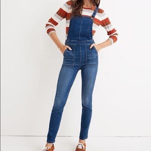 Madewell high waist denim overalls